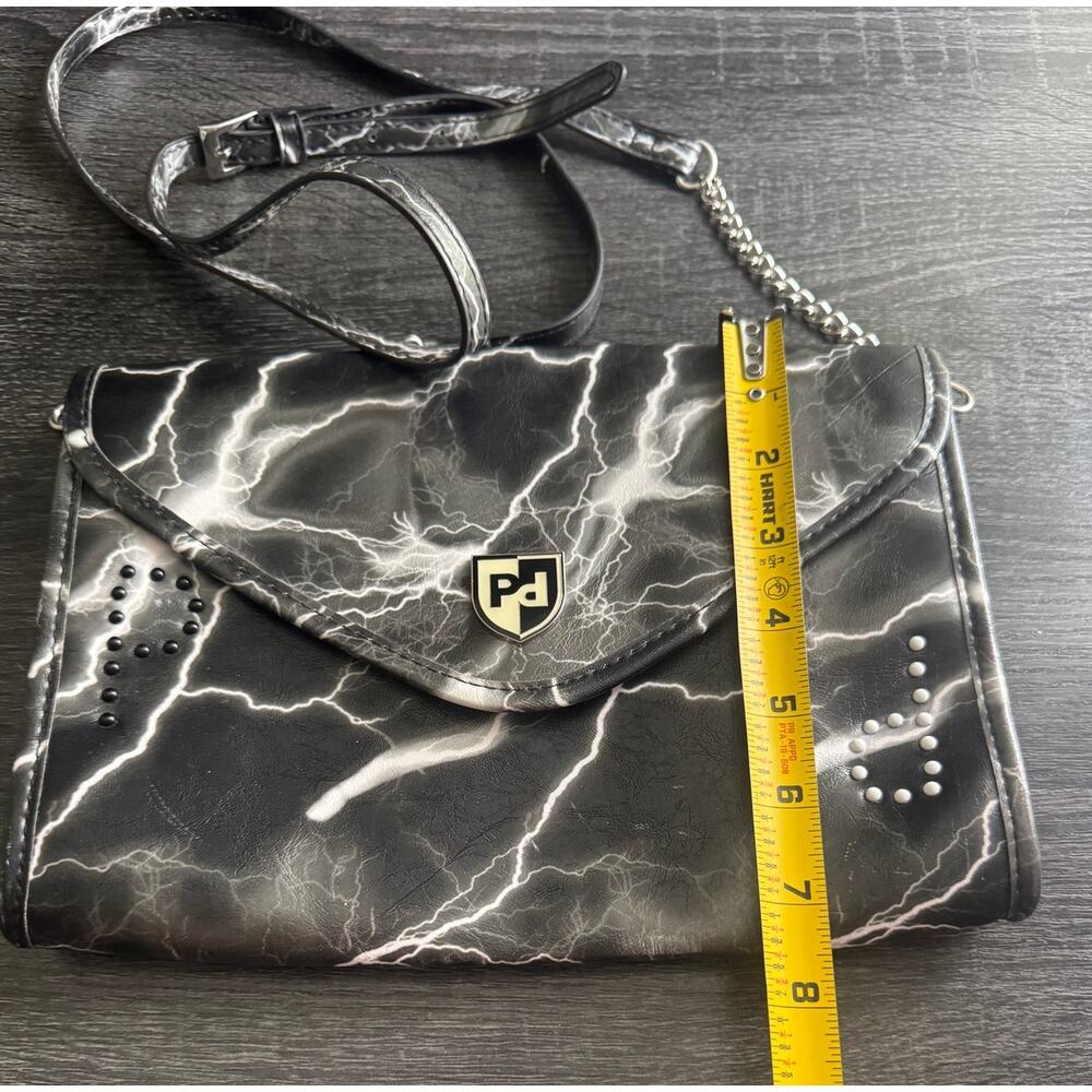 Prasacco Black And White Lightening Bolt Print Clutch Shoulder Bag Purse - Picture 2 of 8